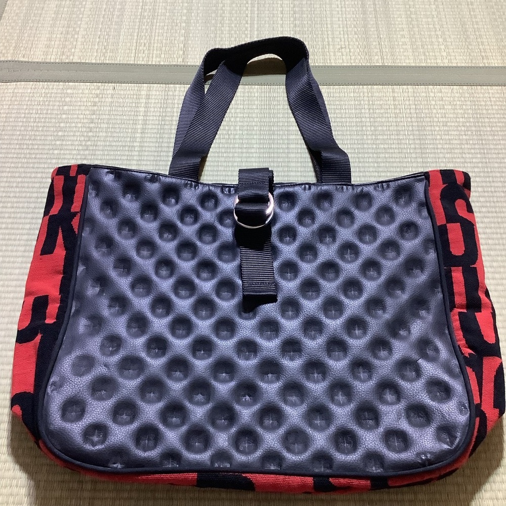 ANDREA VALENTINI Bump Black Red Designer Tote